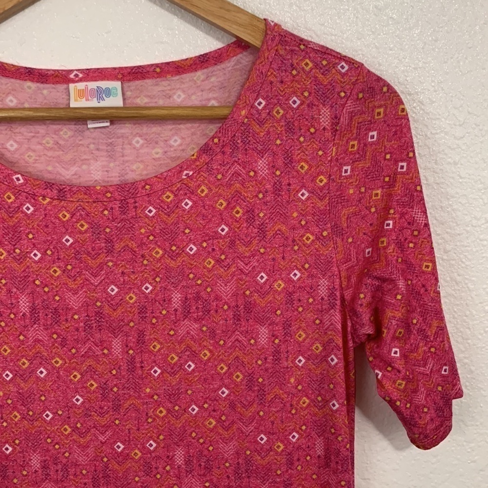 Lularoe Pink Abstract Print Julia Casual Knee Length Dress Size M